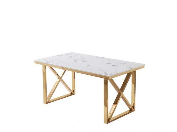 Table à manger GAPPA rectangulaire pied doré livraison gratuite