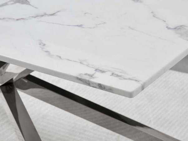 Table salle à manger Fondy marbre pied argent 180 CM Livraison gratuite