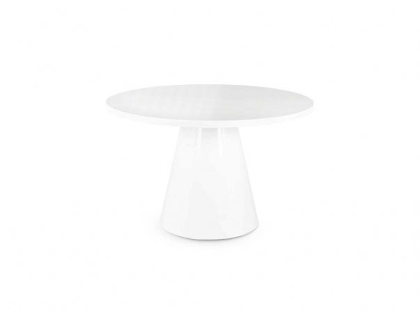 Table ronde Milano  bois laqué blanc livraison gratuite sous 5 jours