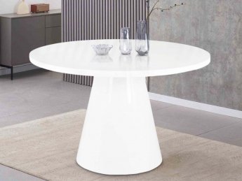 Table ronde Milano  bois laqué blanc livraison gratuite sous 5 jours