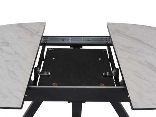 Table Ronde Bilbao extensible couleur blanc marbre livraison gratuite sous 5 jours