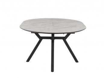 Table Ronde Bilbao extensible couleur blanc marbre livraison gratuite sous 5 jours