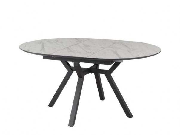 Table Ronde Bilbao extensible couleur blanc marbre livraison gratuite sous 5 jours