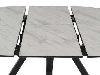 Table Ronde Bilbao extensible couleur blanc marbre livraison gratuite sous 5 jours