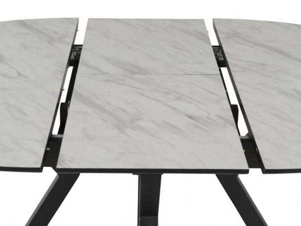 Table Ronde Bilbao extensible couleur blanc marbre livraison gratuite sous 5 jours